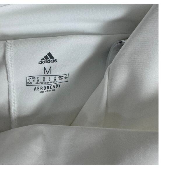 Adidas Aeroready Medium White Skort Polyester Stretch - Picture 3 of 5